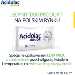 Acidolac Junior, misio-tabletki, smak białej czekolady, 20szt.