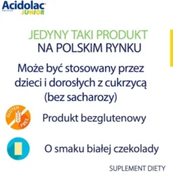 Acidolac Junior, misio-tabletki, smak białej czekolady, 20szt.