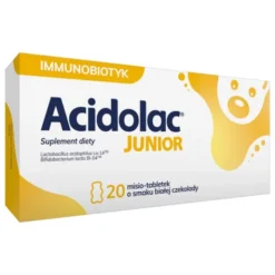 Acidolac Junior, misio-tabletki, smak białej czekolady, 20szt.