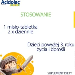 Acidolac Junior, misio-tabletki, smak białej czekolady, 20szt.