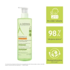 Aderma Exomega Control, żel emolient do mycia 2w1, 500 ml