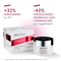 Agenity 1° Hydra-Ox, antyoksydacyjny krem nawilżający na dzień SPF 20, 50 ml