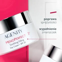 Agenity MenoPerfect 3°, łagodzący krem wypełniający na dzień SPF 20, 50 ml