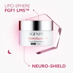 Agenity 5° Neuroglow, naprawczy krem odmładzający na noc, 50 ml