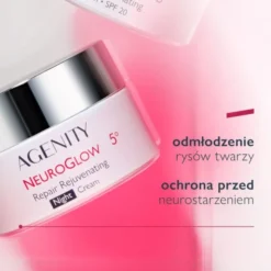 Agenity 5° Neuroglow, naprawczy krem odmładzający na noc, 50 ml