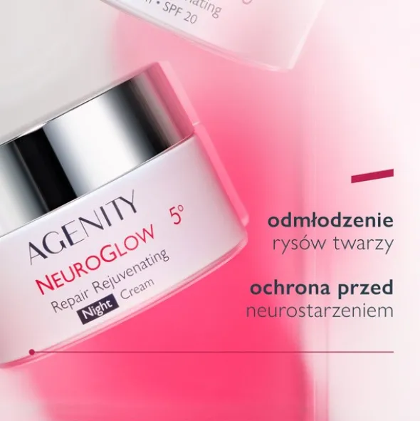 Agenity 5° Neuroglow, naprawczy krem odmładzający na noc, 50 ml