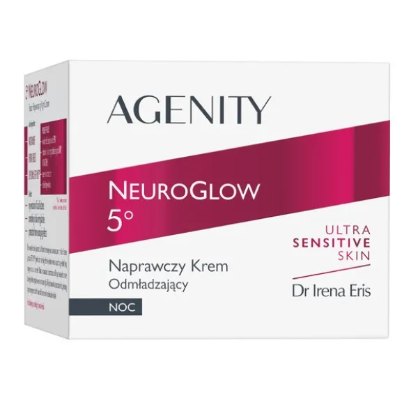Agenity 5° Neuroglow, naprawczy krem odmładzający na noc, 50 ml