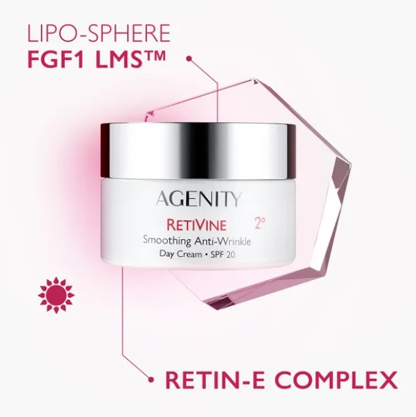 Agenity Retivine 2°, wygładzający krem preciwzmarszczkowy na dzień, SPF 20, 50 ml
