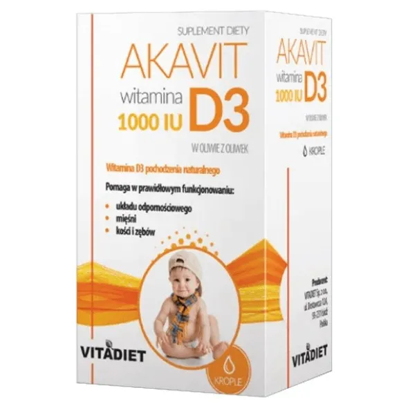 Akavit witamina D3 1000 IU, krople, 29,4 ml