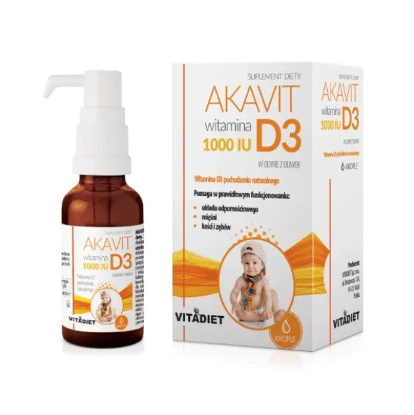 Akavit witamina D3 1000 IU, krople, 29,4 ml