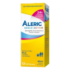 Aleric Deslo Active 0,5 mg/ml, syrop 60ml, na alergię i katar sienny dla dzieci
