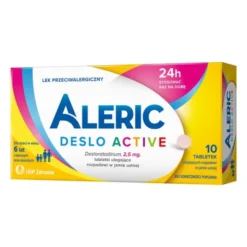 Aleric Deslo Active 2,5mg, 10 tabletek, na alergię i katar sienny dla dzieci