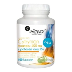 Aliness Cytrynian Magnezu 100 mg z potasem oraz B6, kapsułki, 100 szt.