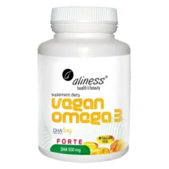 Aliness Vegan Omega 3 Forte DHA 500 mg, kapsułki, 60 szt.