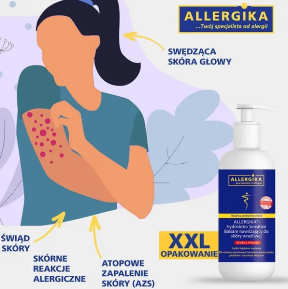 Allergika Hydrolotio Sensitive, balsam nawilżający do skóry wrażliwej, 500 ml