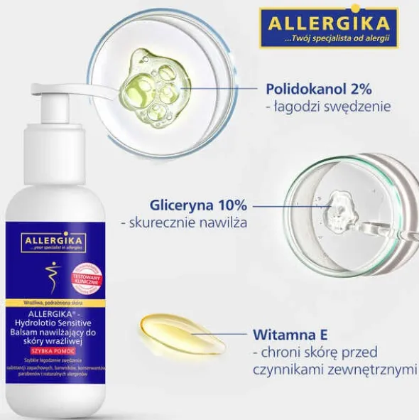 Allergika Hydrolotio Sensitive, balsam nawilżający do skóry wrażliwej, 200 ml