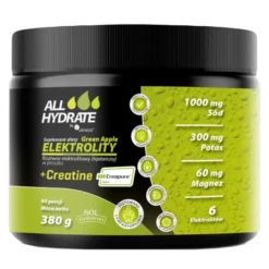 AllHydrate Elektrolity + Creatine Green Apple, proszek, smak zielone jabłuszko, 380 g