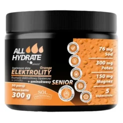 ALLHydrate Elektrolity Senior + aminokwasy Orange,proszek, smak pomarańczowy, 300 g