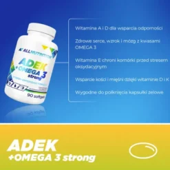 Allnutrition ADEK + Omega 3 Strong, kapsułki, 90 szt.