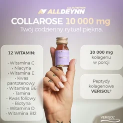 Allnutrition Alldeynn Collarose, 10000 mg, płyn, smak truskawkowo-cytrynowy, 30 szt.