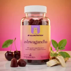Allnutrition Ashwagandha, żelki, smak wiśniowy, 60 szt.