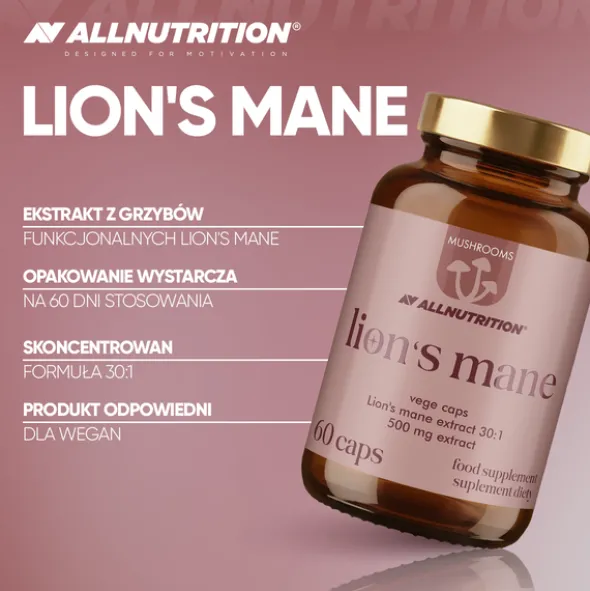 Allnutrition Mushrooms Lion's Mane, kapsułki, 60 szt.