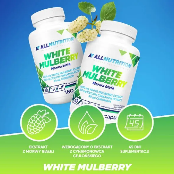 Allnutrition White Mulberry Morwa biała, kapsułki, 180 szt.