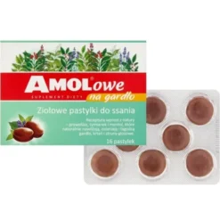 Amolowe na gardło, ziołowe pastylki do ssania, 16 szt.