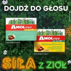 Amolowe na gardło, ziołowe pastylki do ssania, 16 szt.