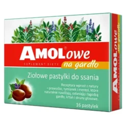 Amolowe na gardło, ziołowe pastylki do ssania, 16 szt.