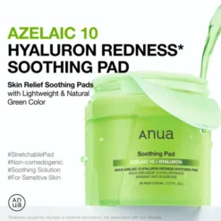 Anua Azelaic 10 + Hyaluron Redness Soothing, płatki tonizujące do twarzy, 90 szt.