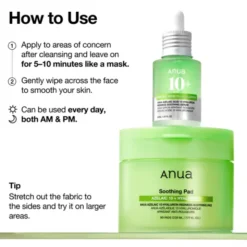 Anua Azelaic 10 + Hyaluron Redness Soothing, płatki tonizujące do twarzy, 90 szt.