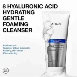 Anua 8 8 Hyaluronic Acid Hydrating Gentle Foaming Cleanser, pianka do twarzy, 150 ml