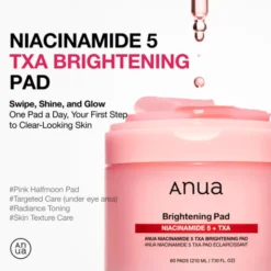 Anua Niacinamide 5 TXA Brightening Pad, płatki tonizujące do twarzy, 60 szt.