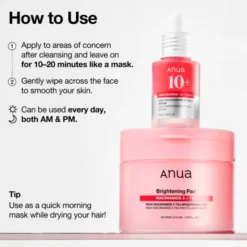 Anua Niacinamide 5 TXA Brightening Pad, płatki tonizujące do twarzy, 60 szt.