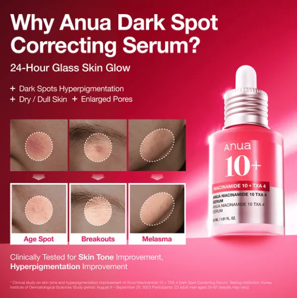 Anua Niacinamide 10% + TXA 4%, serum rozjaśniające i redukujące przebarwienia, 30 ml