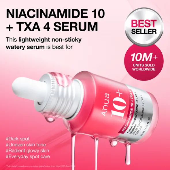 Anua Niacinamide 10% + TXA 4%, serum rozjaśniające i redukujące przebarwienia, 30 ml