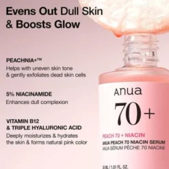 Anua Peach 70% Niacin, serum rozjaśniające, 30 ml