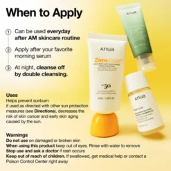 Anua Zero-Cast Moisturizing Finish Sunscreen, krem przeciwsłoneczny SPF 50, 50 ml