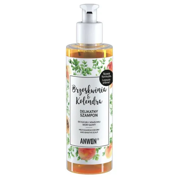 Anwen Brzoskwinia i Kolendra, delikatny szampon, 200 ml