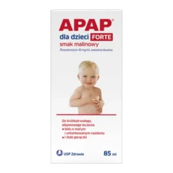 Apap dla dzieci forte smak malinowy, 40mg/ml, zawiesina doustna, 85 ml