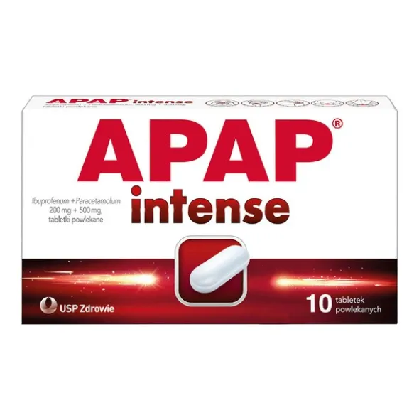 Apap intense, 200 mg + 500 mg, tabletki powlekane, 10 szt.