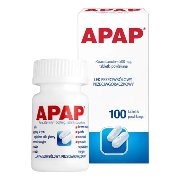 Apap, 500 mg, tabletki powlekane, 100 szt.