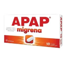 Apap migrena, 250 mg + 250 mg + 65 mg, tabletki powlekane, 10 szt.