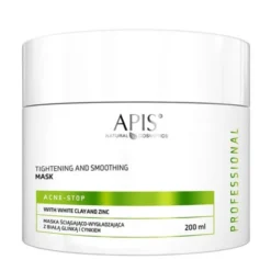 Apis Acne Stop, maska ściągająco-wygładzająca z białą glinką i cynkiem, 200 ml