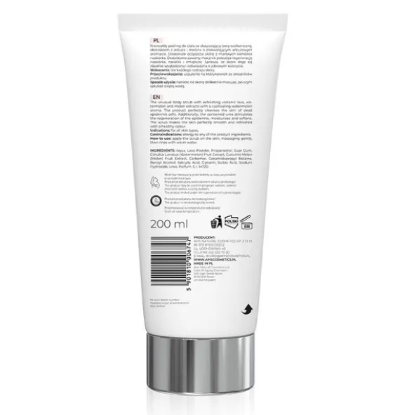Apis, Arbuzowe Orzeźwienie, Arbuzowy peeling do ciała z lawą wulkaniczną, 200 ml