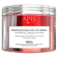 Apis Żurawinowa Witalność, rewitalizująca sól do kąpieli z żurawiną i trawą cytrynową, 650 g