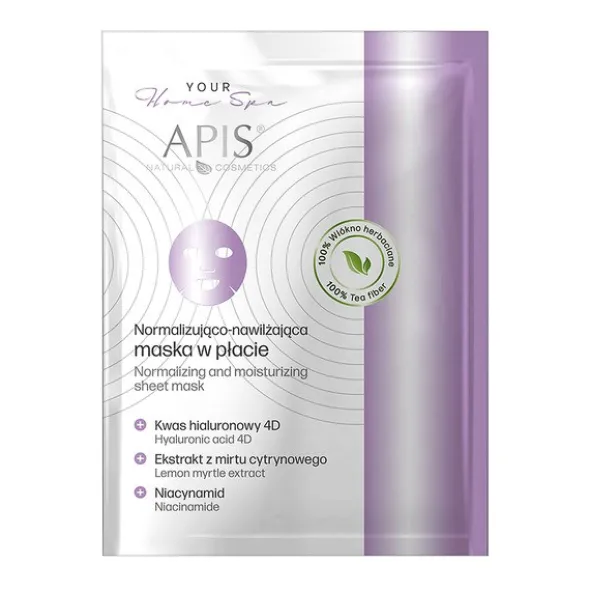 Apis Your Home Spa, normalizująco-nawilżająca maska w płacie, 20 g