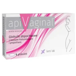 Apivaginal, globulki dopochwowe z kwasem hialuronowym i propolisem, 5 szt.