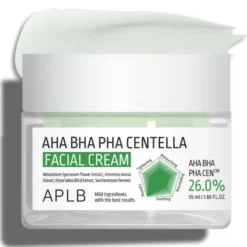 APLB AHA BHA PHA Centella Facial Cream, krem złuszczająco-kojący do twarzy z kwasami i wąkrotą azjatycką, 55 ml